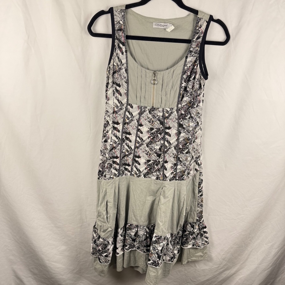 Dzhavael Couture Sleeveless Lagenlook Midi Dress Small Artsy Tiered Pleated